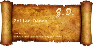 Zeller Dénes névjegykártya
